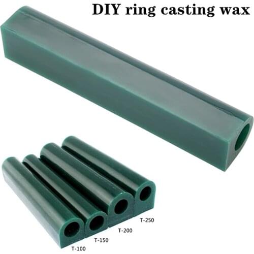 Pro Jewelry Ring Mold Jewelry Making Carved Sculpture Carving Wax Tube Flat Injection Tool Matt Wax Ring Green XJ17