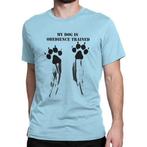 Vintage Dog Is Obedience Trained T-Shirt Men O Neck Pure Cotton T Shirt Malinois Belgian Short Sleeve Tees 4XL 5XL 6XL Tops