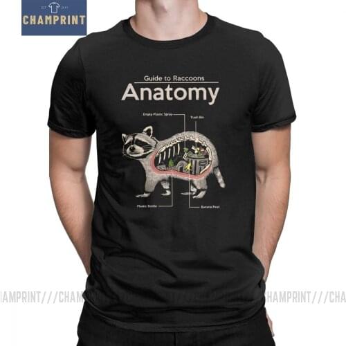 Anatomy Of A Raccoon Mens T Shirt Animals Cute Funny Tee Shirt Short Sleeve T-Shirts 100% Cotton Birthday Present Clothes