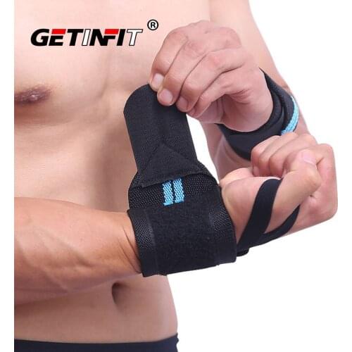 Getinfit 1Pair Adjustable Wristband Elastic Wrist Wraps Bandages for Weightlifting Powerlifting Breathable Wrist Support