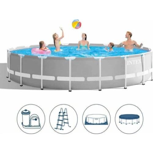 INTEX 549*122 cm Piscina Round Frame Swimming Pool Set Pipe Rack Pond Large AGP above ground Swimming Pool Filter Pump B32001