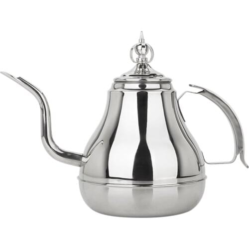 1.2L/1.8L Large Capacity Coffee Maker Stainless Steel Long Mouth Tea Pot Milk Teapot Home Office Kitchen Tool with Percolators