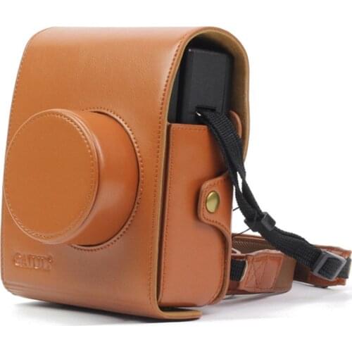 Brown Camera Bag For LOMO Instant Automat PU Leather Shoulder Bag Case For Lomography Instant Automat With Strap