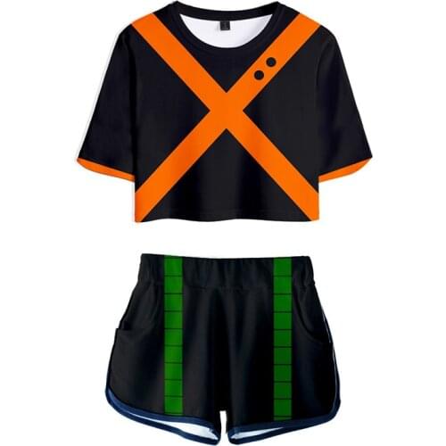 Boku No Hero Academia Uniform Bakugou Katsuki/Iida Tenya/Todoroki Shouto Cosplay Costume My Hero Academia Sportswear Tops+shots