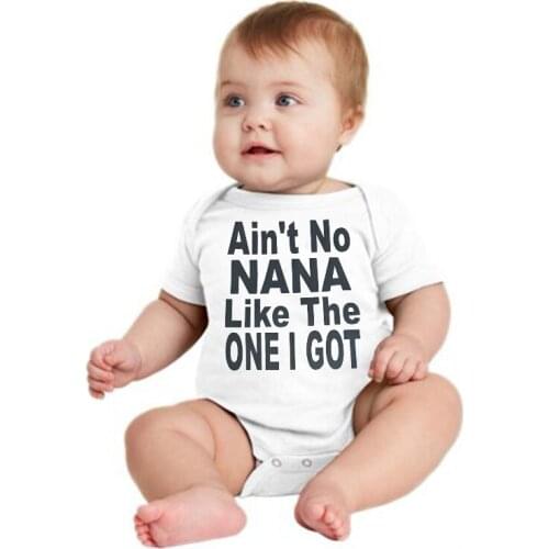 Summer Newborn Baby Girl Boy Short Sleeve Ain't No Nana Like The One I Got Letters Print Romper Jumpsuit Clothes Baby