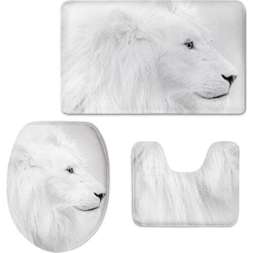 New Home Hotel Decor Carpets Fashion 3D Leopard Printed Bathroom Slip Resistance Pads Toilet WC 3PCS Set Mat Area Rugs