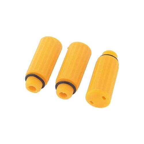 Orange Plastic 15mm Dia Male Thread Air Compressor Oil 3 Pcs