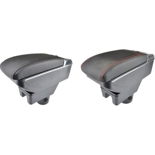 For Mitsubishi Mirage Space Star 2014 - Storage Box Armrest Arm Rest Dual Layer Black Leather Ashtray