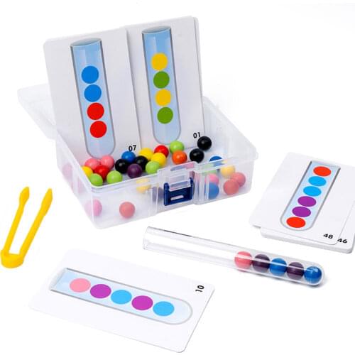 Clip Beads Test Tube Educational Toys Children Hand Fine Motor Training Color Sorter Boxed Test Tube Clip Beads Game Sorter Toy