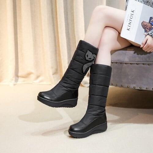 Plus Size Euro-American style, sweet round head, low heel metal decorative boot jacket to keep warm