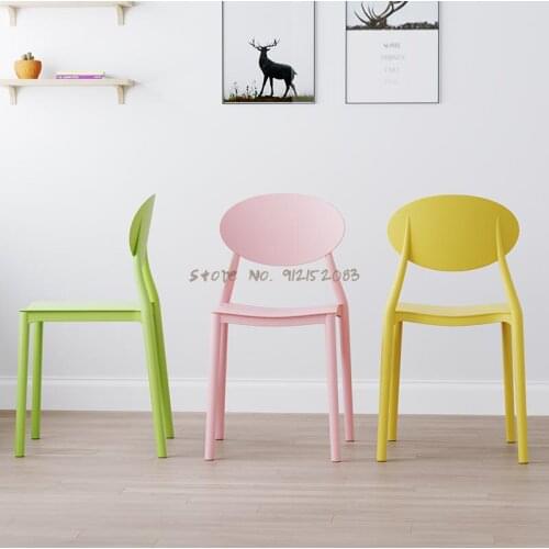 Nordic chair restaurant home dining chair modern minimalist adult stool plastic back dressing table net red makeup chair