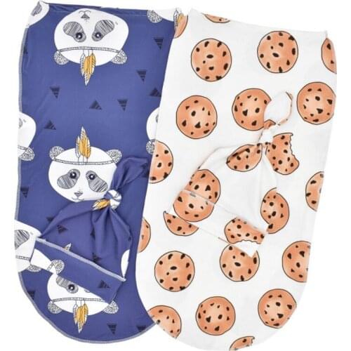 2 Pcs/Set Baby Sleeping Bag And Cap Printed Cute Baby Blanket And Hat Bedding For Newborn Babies Infants Hot 2021