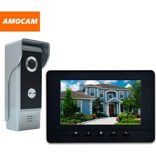 7 Inch LCD Monitor Door wired video intercom Doorbell system Video Door Phone night vision Aluminium alloy Camera Video Intercom