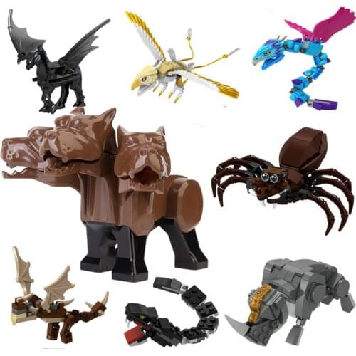 Magic Fantastic Beasts Fluffy Guards Thunderbird Aragog Occamy Model Figure Blocks Construction Bricks Toys For Children