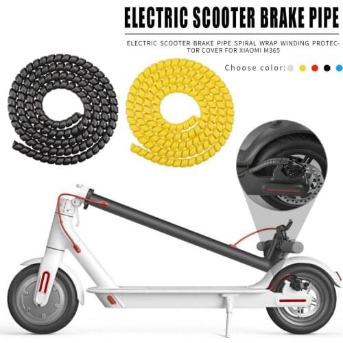 8mm 1m Electric Scooter Brake Pipe Protection Spiral Wrap Winding Wire Protector Cover for Xiaomi M365 Black Red