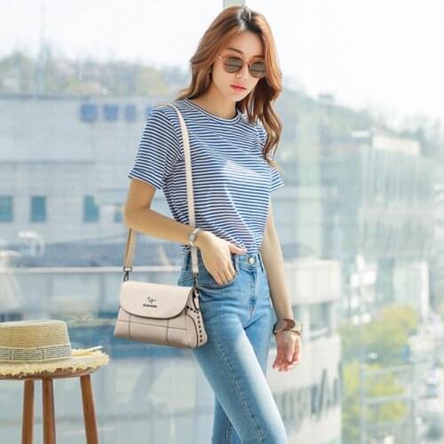 Female Leather Handbags Small Crossbody Bag for Women Shoulder Bags Famous Brand Designers New Luxury White Women Messenger Bags