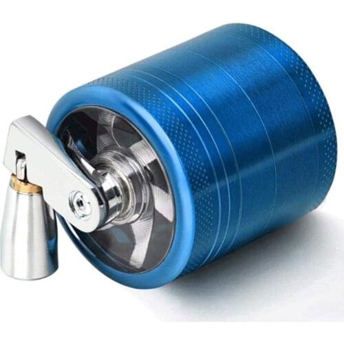4-layer Zinc Alloy Metal Herb Crusher Grinder with Mill Handle Spices Grinder Tobacco Leaf Crusher Smoke Muller