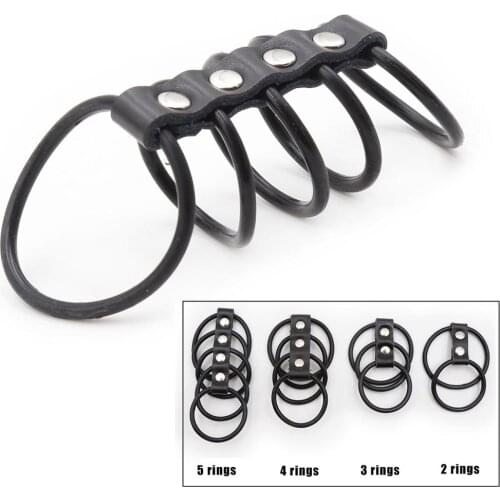 4 Types PU Leather Male Chastity Ring Device Sex Toys for Men Penis Sleeve Ring Cock Dildo Bondage Restraints Erection Sex Tools