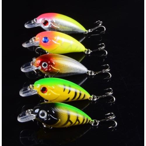 5pcs 6cm 7.7g Small Crankbait Lifelike Fishing Lure Unique Body texture Fish Bait Hard Wobbler Tackle pesca With 3D Eyes