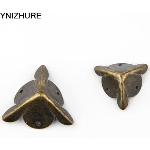 50pcs 19mm/23mm Antique Furniture Metal Corner Protector Security Angle Box Corners Feet Care Small Hardware Accessories