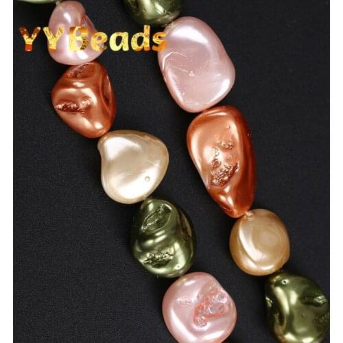 Irregular Heat-treated High Baroque Pearl Seashell Beads 16x25mm Loose Charm Beads For Jewelry Making Earring Pendant Accessory