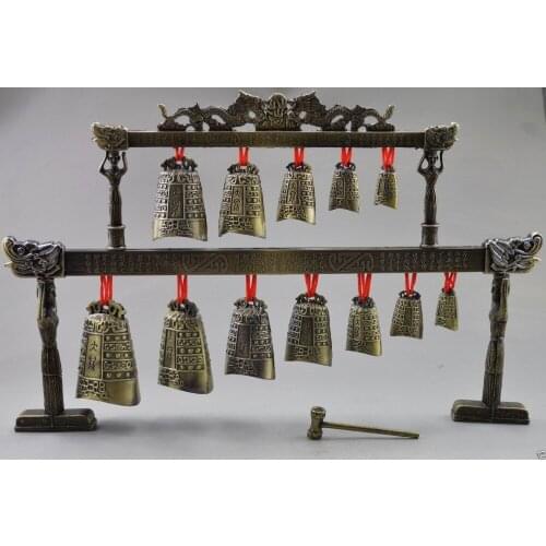 Free Shipping High Quality ! Collectibles Decorated Old Copper Dragon Belle Bell Instrument decoration Tibetan word bronze