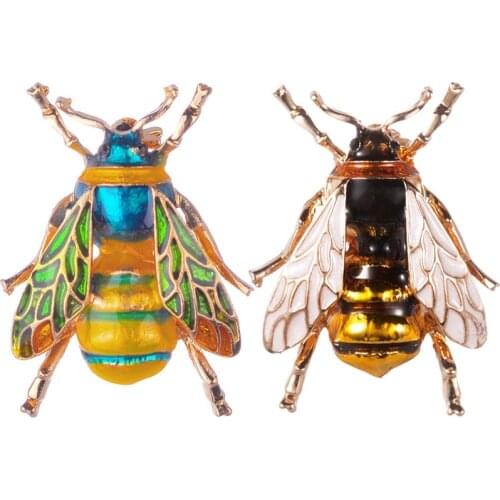 Insect Bumble Bee Brooch For Women Kids Girls Bee Jewelry Gold Green Color Enamel Brooches Pin Jewelry Bumble Bee Badges Gifts