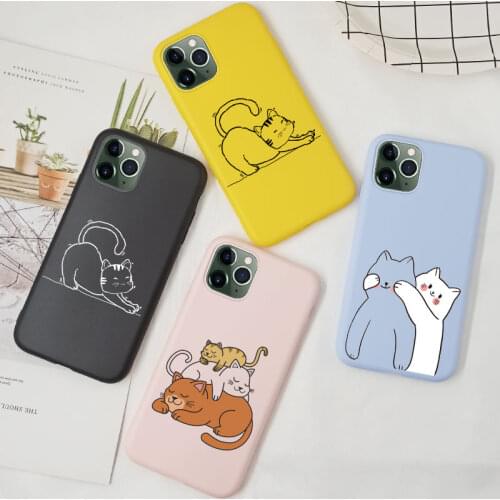 Cute Cartoon Case For iPhone 11 7 XS 11 Pro Max 8 Plus 6 6S 7 SE 2020 XR X S XS MAX Cover Case Bumper Silicone TPU For iPhoneXS