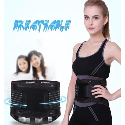 Women Men Lower Back Brace Waist Belt Spine Support Men Metal Stays Belts Breathable Lumbar Corset Orthopedic Back Support M L