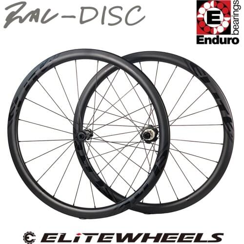ELITEWHEELS Road Disc Brake Carbon Wheels Enduro ABEC5 Bearing Center Lock Hub 20-24H Carbon Rim For Cyclocross Cycling RAC Disc