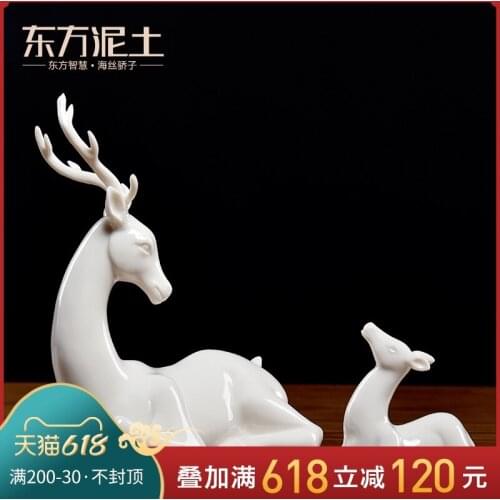 Clay ceramic mother deer furnishing articles home sitting room of TV ark wine rich ancient frame partition adornment