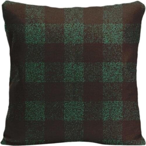 Cotton Linen Beautiful Green Plaid Throw Pillow Case Decorative Cushion Cover Pillowcase Customize Gift High-Quality For Sofa