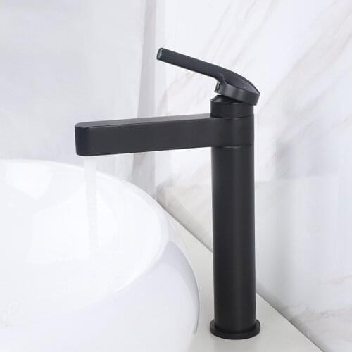 Innovative Fashion Black High Bathroom sink faucet High Quality Brass Cold hot Basin mixer faucet Top Quality Bath tap Faucet