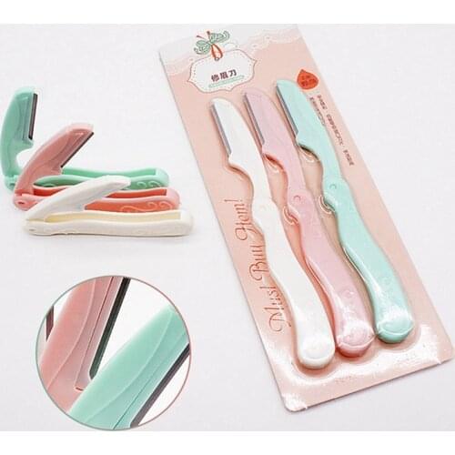 Women Face Care Hair Removal Tool Makeup Shaver Knife Eyebrow Trimmer Safe Shaving Rezors (3pcs/lot)