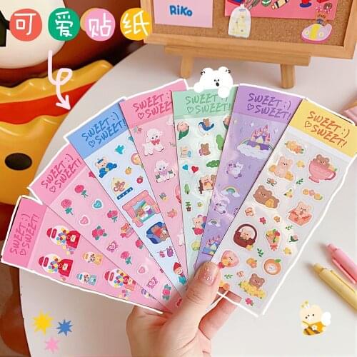 Korean Ins Cute Girl Sticker DIY Scrapbook Mobile Phone Case Student Diary Stationery Decoration Sticker