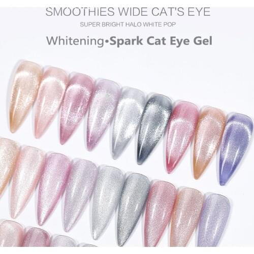 Crystal Transparent Ice Cat Eye Gel Nail Silver Crystal 9D Variation Light Therapy Gel UV Magnetic Gel Nail Polish 8ml TSLM1