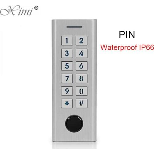 Metal Standalone Fingerprint Door Access Control Keypad Waterproof Rainproof Cover Outdoor Door Opener Electronic Lock System
