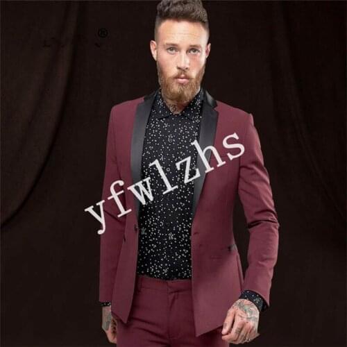 Handsome Embossing Groomsmen Shawl Lapel Groom Tuxedos Mens Wedding Dress Man Blazer Prom Dinner (Jacket+Pants+Tie) A221