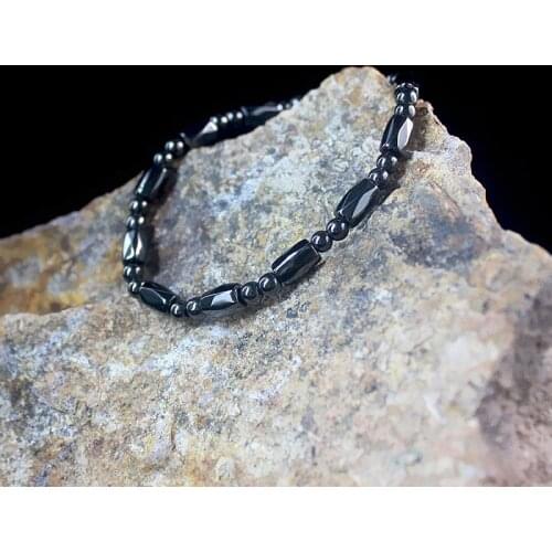 Natural Stone Hematite Magnetic Faceted Beads Strethchy Beaded Bracelet for Women and Men Handmade Jewelry