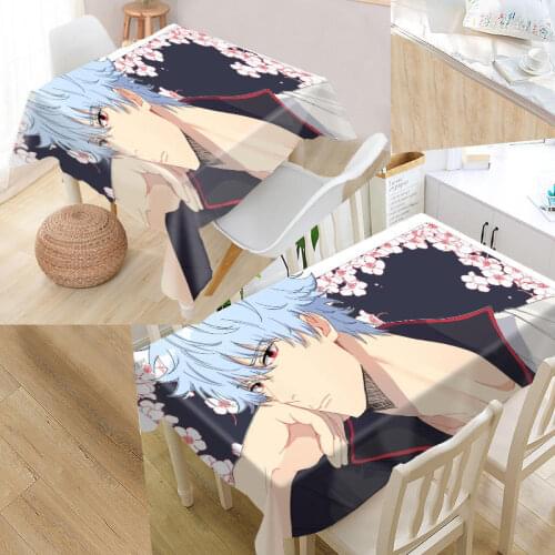Nice Sakata Gintoki Gintama Tablecloth Oxford Fabric Dustproof Dinner Table Cloth Cover For Wedding Party Decoration 0629
