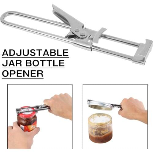 Adjustable Bottle Opener Multifunctional Jar Lid Opener Stainless Steel Can Opener Bottles Gripper Kitchen Gadgets Accessories