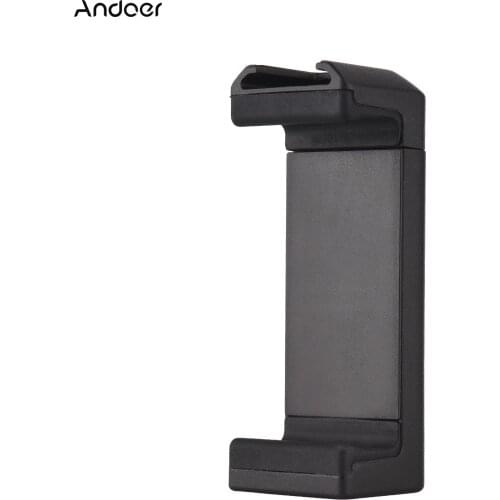 Andoer Phone Tripod Mount+Backside Smartphone Holder Clamp Folding Stand Cold Shoe Mount 1/4 Inch Thread for Smartphones Vlog