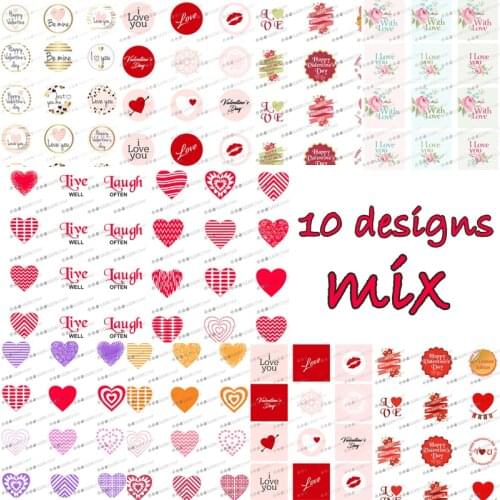 Mix Heart Shape Pattern Sugar Stamp Transfer Paper For Valentines Day wedding chocolate decoration sheet cake decorating tools