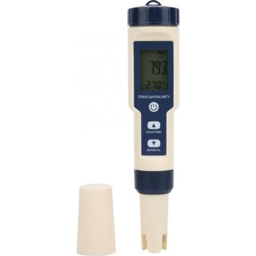EZ-9909 5 in 1 Function Water Quality Testing Meter PH Salinity TDS EC Tester with Backlight