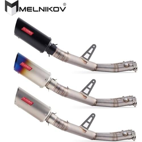 Slip On For Yamaha YZF-R1 YZF R1 Exhaust Muffler Escape Titanium Colors 60mm Exhaust Middle Link Pipe 2015-2021 Years