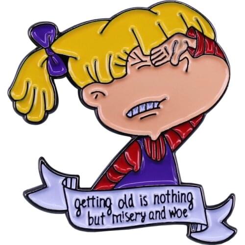 Funny Angelica pin 90s nostalgia cute flair jackets backpack decor for girlfriend