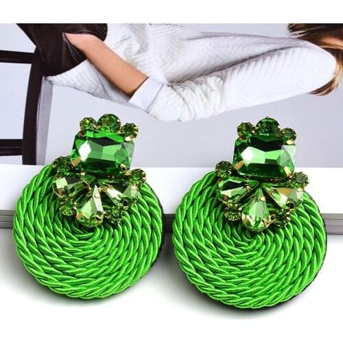 Bohemian Ethnic Handmade Round Earrings Women Statement Beads Drop Earrings Big Hanging Earrings Wedding Jewelry