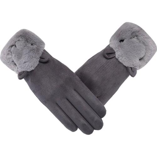 WomensglovesSuedewomens Winter Gloves Plus CashmereCute Rabbit Head Windproofand Cold Mittens Womens WinterWintergloves