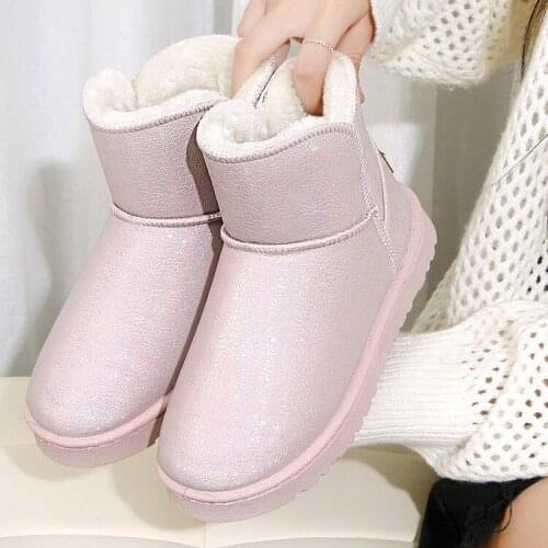 2021 New Winter Plus Velvet Into The Water Snow Boots Thick Warm Womens Boots Thick Bottom Womens Boots