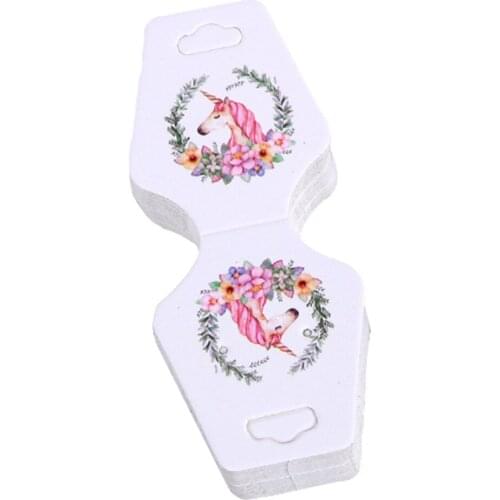 100PCS Paper Jewelry Earrings Display Packaging Fold Cards Self-Seal